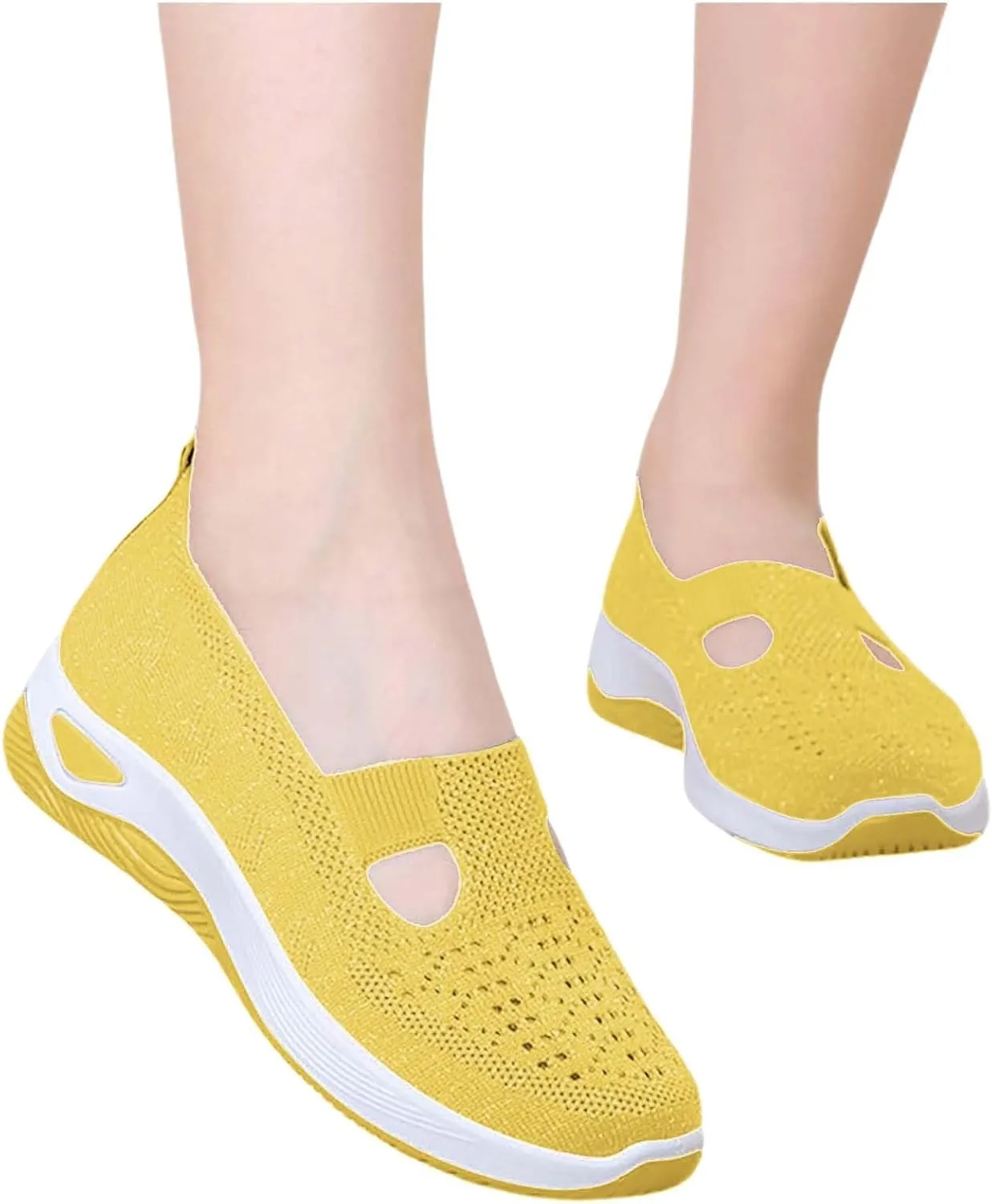Womens Woven Orthopedic Walking Shoes Breathable Arch Support Sneakers for Heel Pain Relief Lightweight Anti Skid