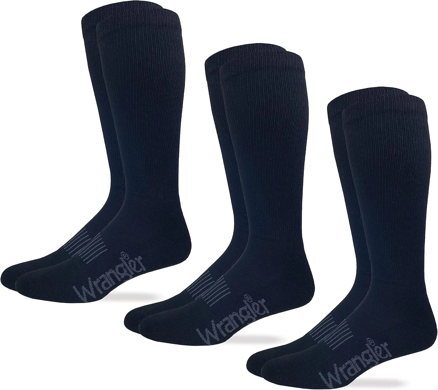 Wrangler Men's Ultra Dri Seamless Toe Western Boot Socks (3 Pairs)