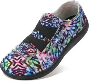 XIHALOOK Women's Canvas Slip-on Shoes Casual Walking Sneakers Wide Toe Barefoot Zero Drop Minimalist Loafer