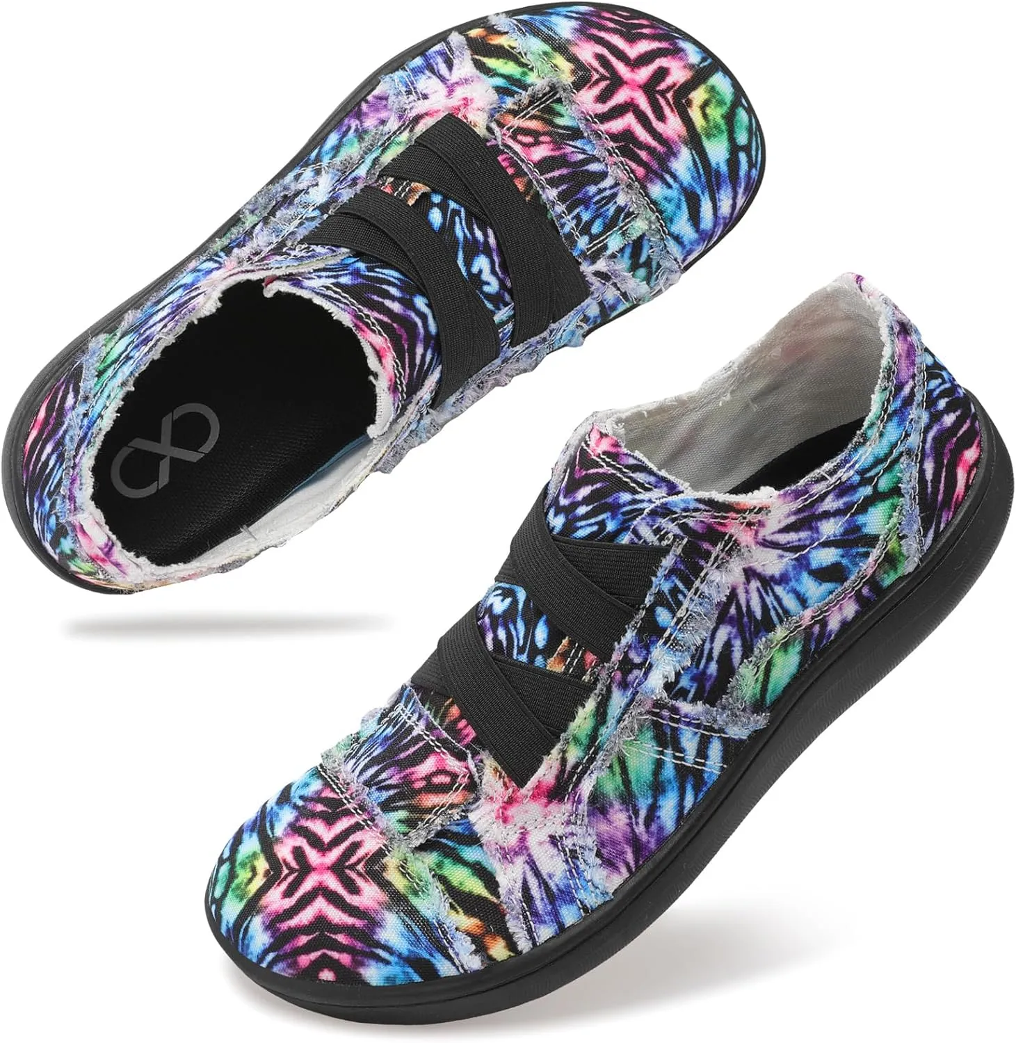 XIHALOOK Women's Canvas Slip-on Shoes Casual Walking Sneakers Wide Toe Barefoot Zero Drop Minimalist Loafer