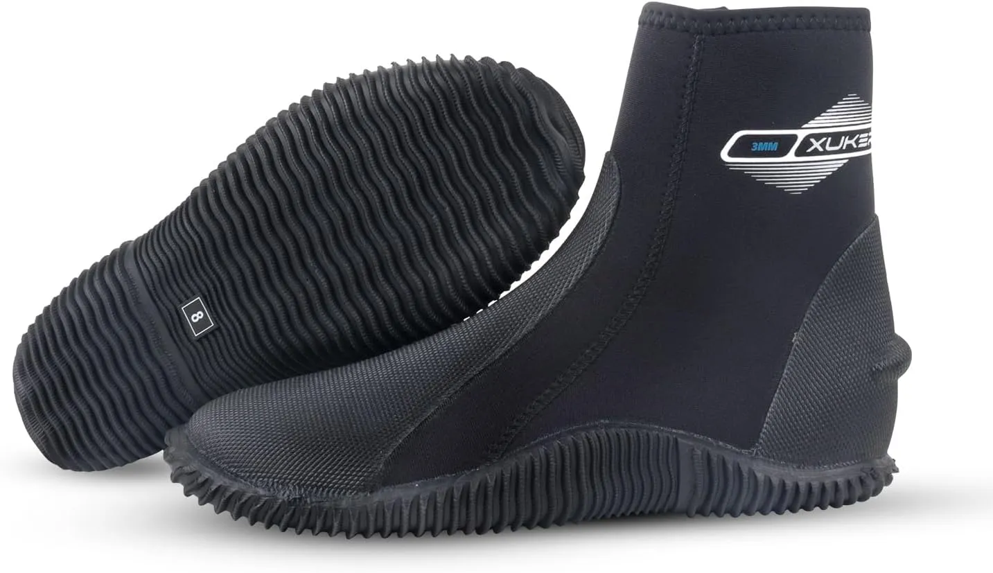 XUKER Neoprene Diving Wetsuit Boots 3mm 5mm Zipped Adult Unisex Water Boots Glued Blind Stitched with Anti-Slip Rubber Sole for Water Sports