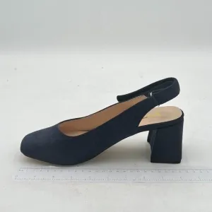 YDN Women Slingback Adjustable Slip On Strappy Block Chunky Mid Heels Pumps Squa