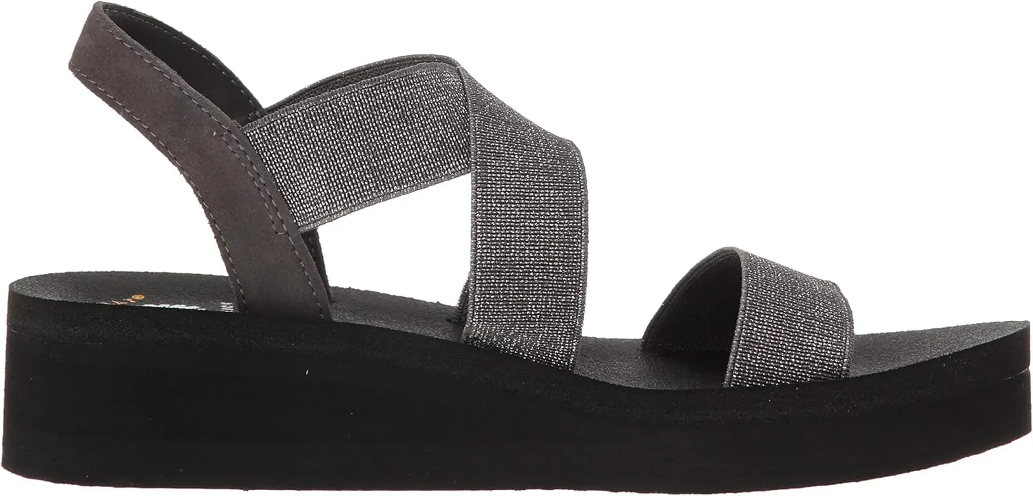 Yellow Box Women's Criss Cross Stretch Elastic Lightweight Wedge Sandal