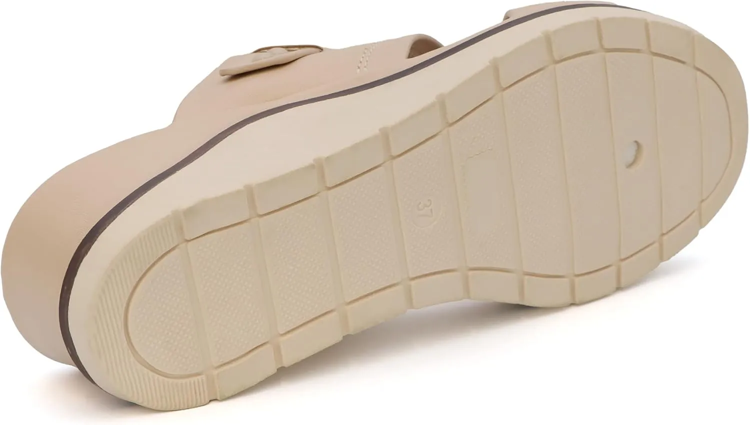 YOKI NOMI-12 Women's Comfort Double Strap Slip On Wedge Sandal, Open Toe Cushioned Footbed Sandal, Wedge Sandals for Women