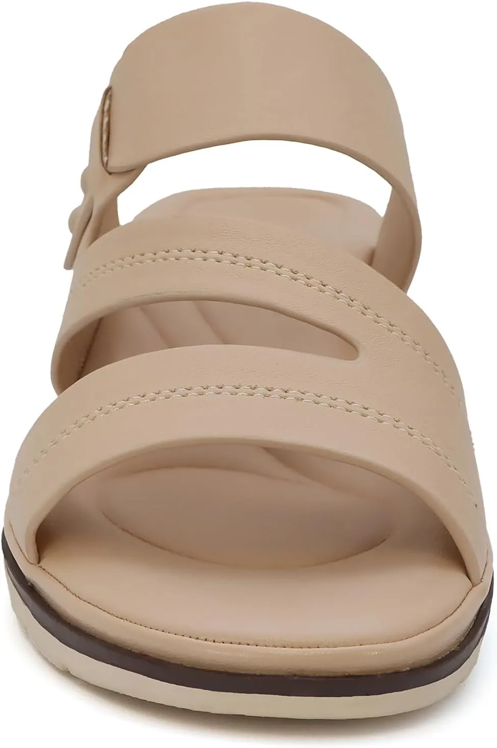 YOKI NOMI-12 Women's Comfort Double Strap Slip On Wedge Sandal, Open Toe Cushioned Footbed Sandal, Wedge Sandals for Women