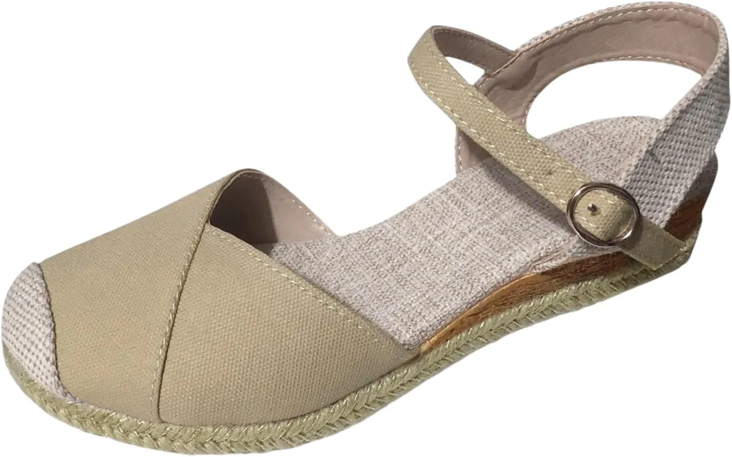 ZWRXW Closed Toe Sandals Women Arch Support Orthopedic Platform Wedge Sandals Buckle Ankle Strap Walking Sandal Boho Elegant Dressy Summer Shoes